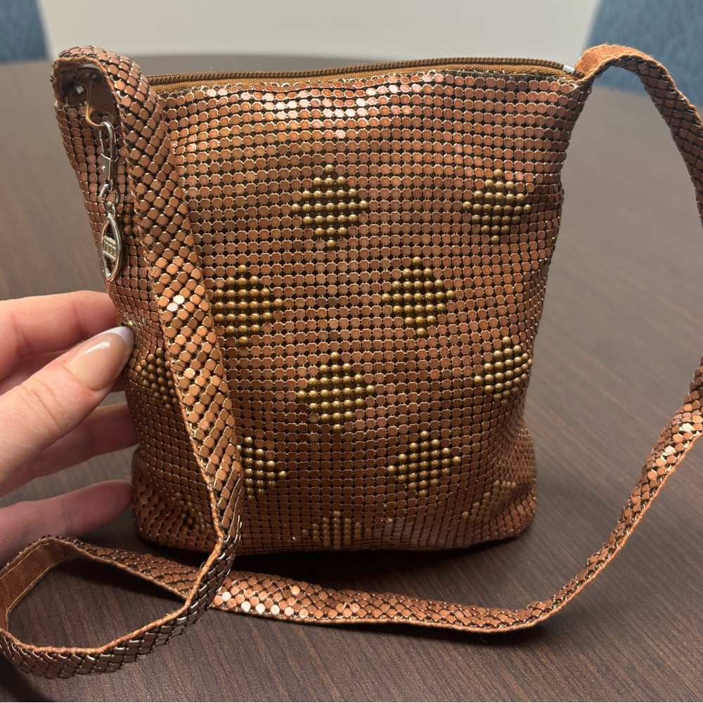 FIONA Vintage Bronze Chainmail Mesh Shoulder Bag
